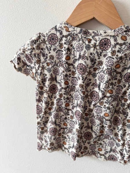 Jax and Lennon Floral Lettuce Hem T-Shirt • 6-12 months