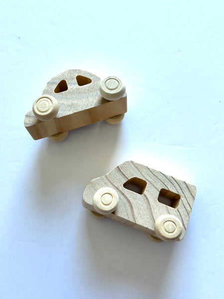 Tiny Wooden Cars x2
