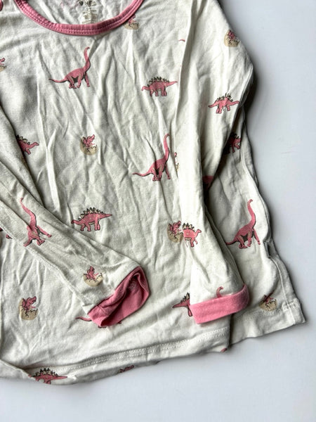 Kyte Pink and White Dinosaur Jammies • 2 years