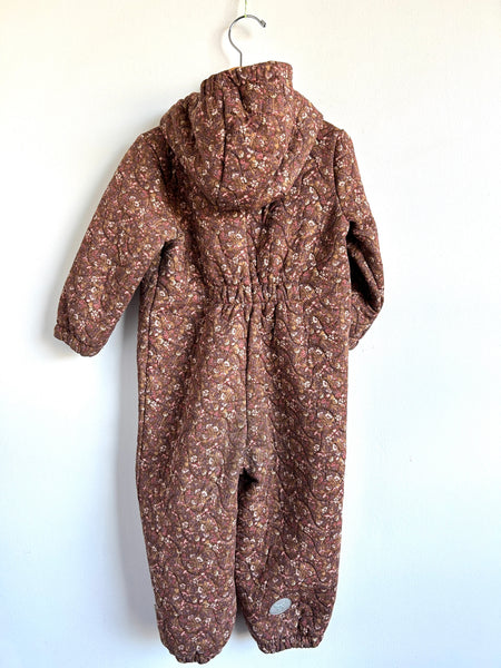 Wheat Kids Brown Floral Winter Suit • 18 months