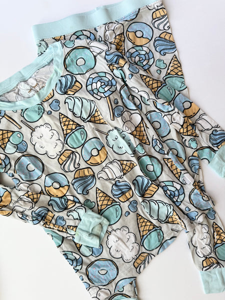 Little Sleepies Blue Sweets 2pc Bamboo Set • 2-3 years