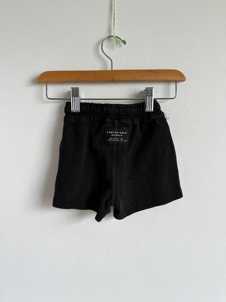 Zara Black Cotton Drawstring Shorts • 12-18 months