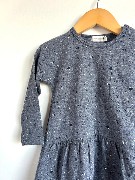 NEW Miles Grey Paint Splatter Peplum Dress • 24 months