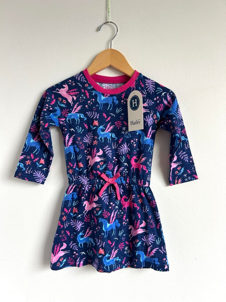 NEW Hatley Cotton Long Sleeve Unicorn Dress • 2-3 years
