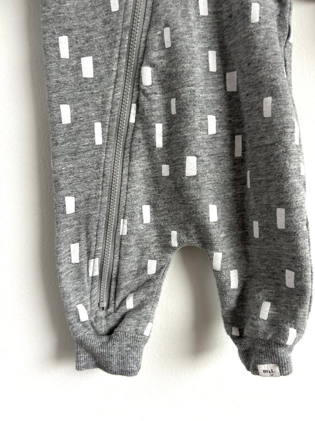 Miles the Label Grey Zip Romper • 0-3 months
