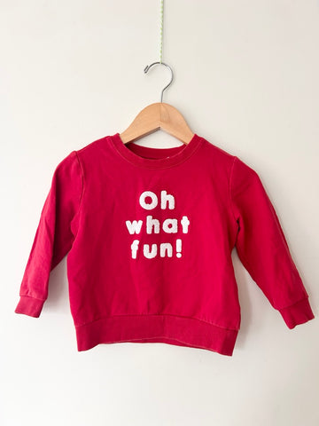 Petit Lem Oh What Fun Red Sweatshirt • 2-3 years *