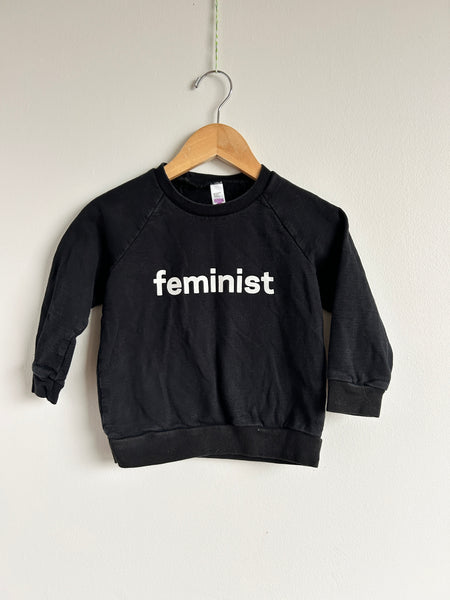Small Shop Feminist Black Sweatshirt • 2-4 years