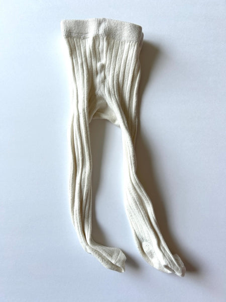 Quincy Mae Cream Tights • 6-12 months