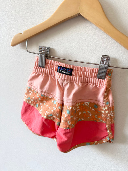 Patagonia Pink Colourblock Shorts • 3-6 months
