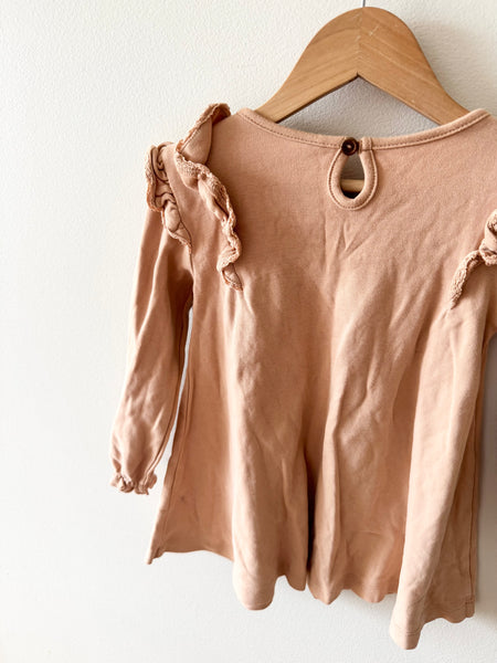 Quincy Mae Tan Long Sleeve Dress • 2-3 years