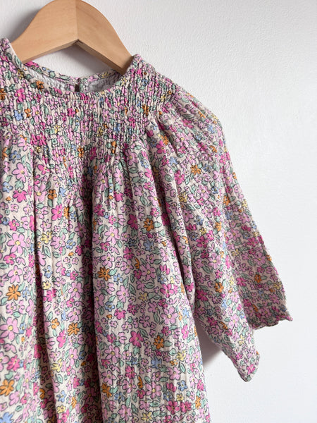 Zara Lightweight Cotton Floral Dress • 3-4 years