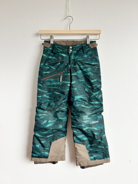 Patagonia Dark Green Powder Town Patterned Snowpants • 5-6 years (xs)