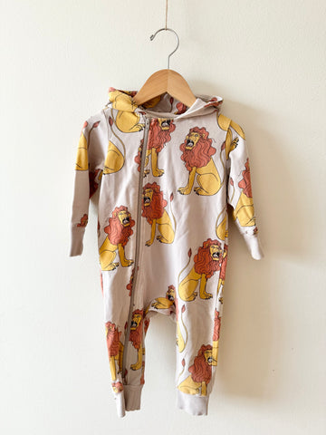 Mini Rodini Hooded Lion Romper • 6-12 months