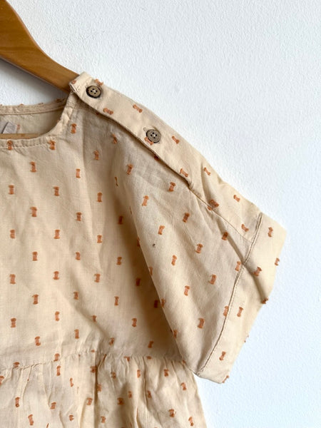 Wheat Yellow Cotton Dress with Embroidered Detailing • 4-5 years