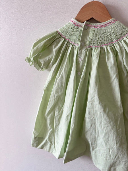 Petit Ami Smocked Green Birthday Dress • 1-2 years