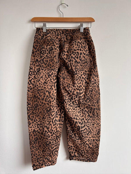 Gap Barrel Leg Leopard Striped Elastic Waist Jeans • 8 years