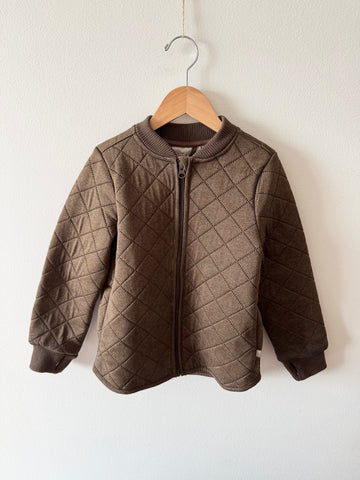Wheat Browny-Greeny Quilted Thermo Jacket • 6-7 years