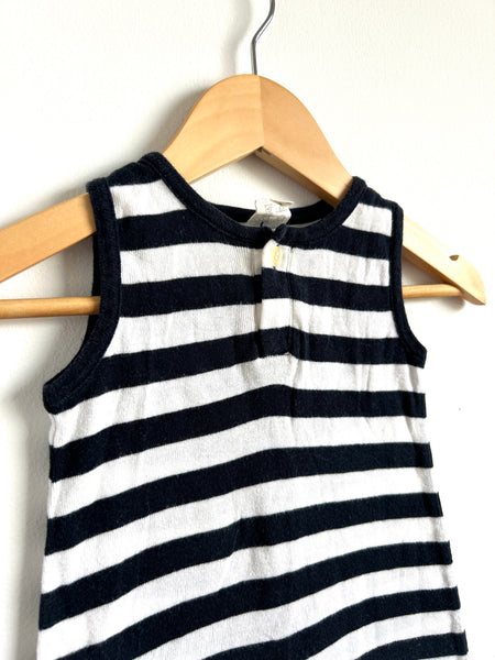 Nature Baby Striped Cotton Romper • 3-6 months (looks big)