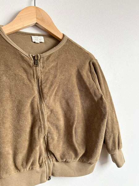 The Simple Folk Brown Terry Zip Up Sweatshirt • 4-5 years