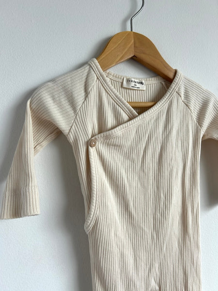 1 in the Family Cream Cotton Ribbed Footie Sleeper • 6-12 months