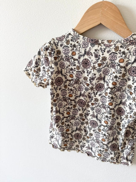 Jax and Lennon Floral Lettuce Hem T-Shirt • 2-4 years