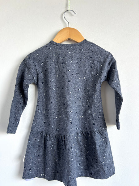 NEW Miles Grey Paint Splatter Peplum Dress • 24 months