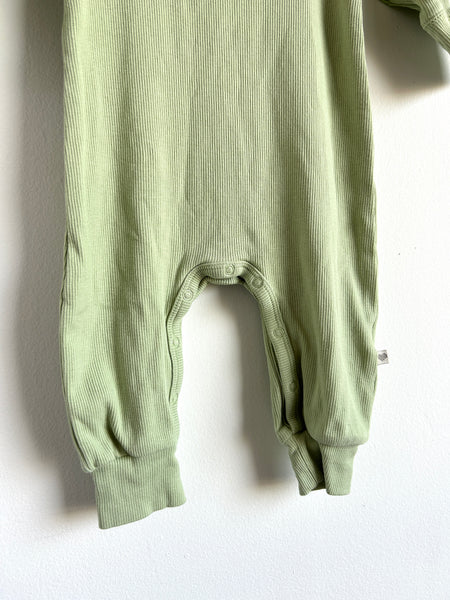 Bebe Green Ribbed Romper • 3-12 months