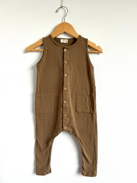 The Simple Folk Tank Brown Tank Romper • 18-24 months