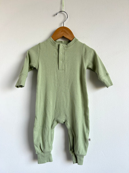 Bebe Green Ribbed Romper • 3-12 months