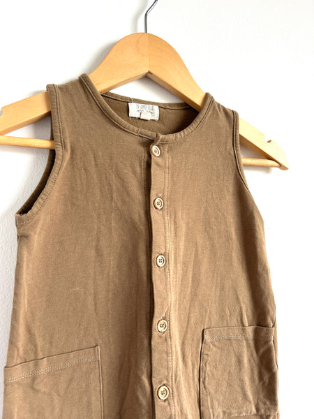 The Simple Folk Tank Brown Tank Romper • 18-24 months