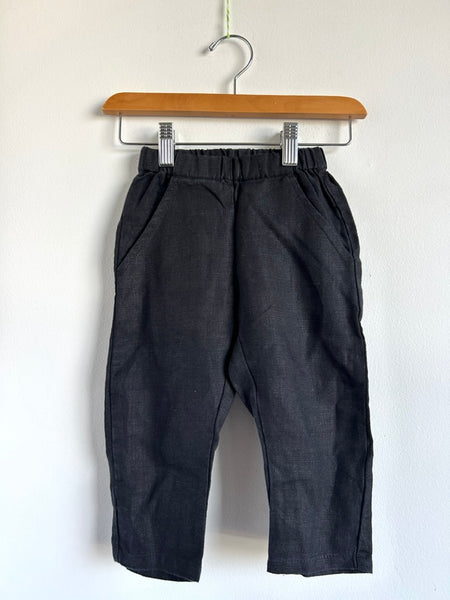 Haven Kids Black Linen Trousers • 12-24 months