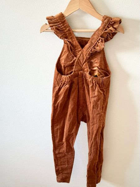 Nest and Nurture Corduroy Brown Overalls • 1-2 years