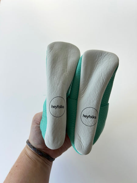 NEW Heyfolks Blue Mocs • 6c