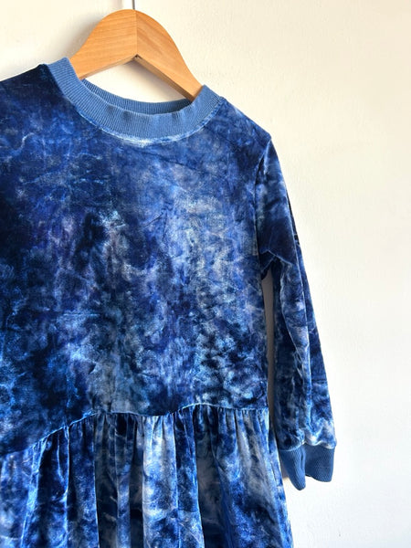 Minti Melbourne Blue Velour Dress • 4-5 years