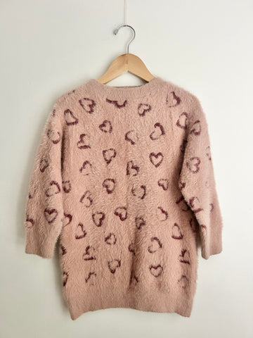 Mayoral Fuzzy Heart Sweater Dress • 5-7 years