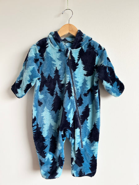 Hatley Blue Trees Fleece Suit • 12-18 months