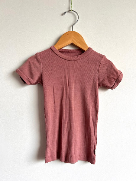 Nui Ribbed Merino/Silk T-Shirt • 2-3 years