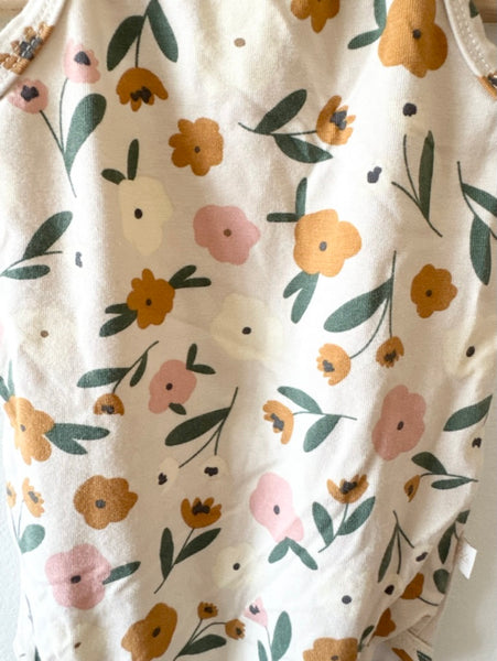Jax and Lennon Floral Spaghetti Strap Tank Onesie • 0-6 months