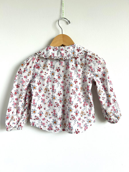 Petits Vilains Floral Collared Top with Buttons • 18 months - 3 years