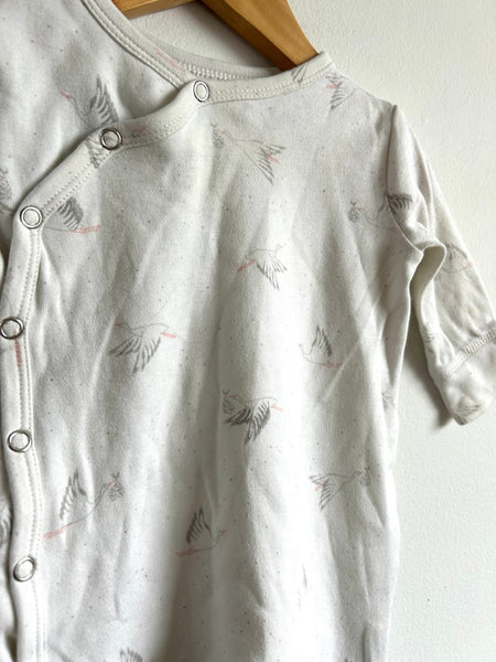 Pehr Storks Cotton Button Romper • 3-6 months