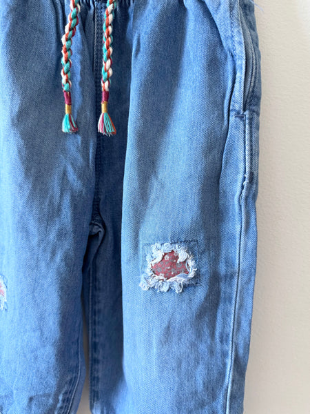 Zara Wide Leg Denim Patch Pants • 2-3 years