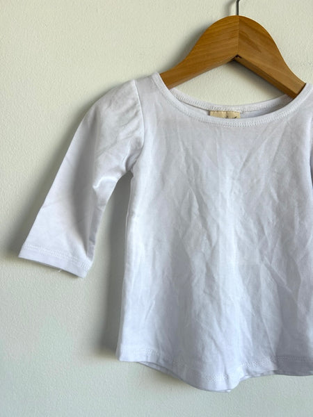NEW Nest and Nurture White 3/4 Sleeve Shirt • 12-24 months
