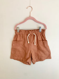 NEW Petits Vilains Linen Paperbag Waist Shorts • 6-7 years