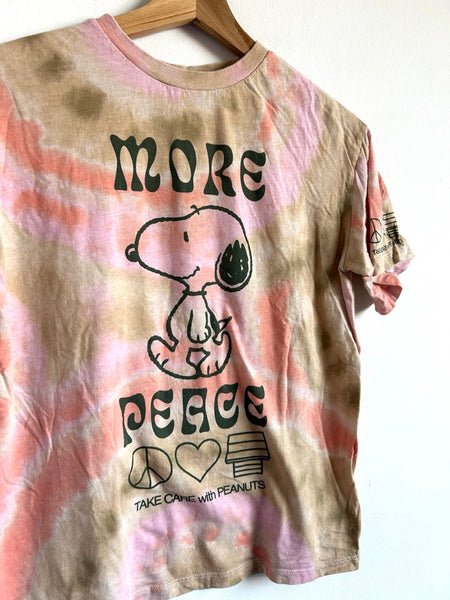 H&M x Peanuts Pink and Brown Tie Dye Snoopy T-Shirt • 10-12 years