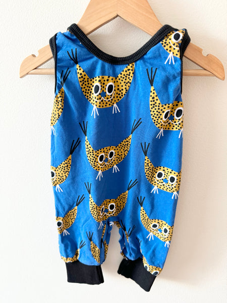 Raspberry Republic Blue Cat Tank Romper • 0-3 months