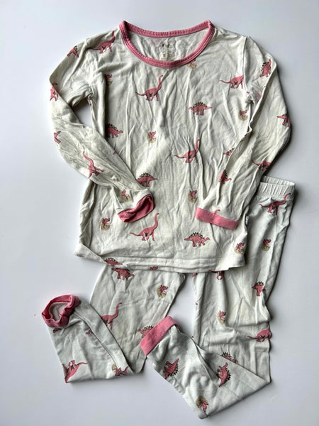 Kyte Pink and White Dinosaur Jammies • 2 years