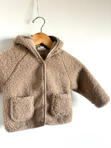 Jamie Kay Tatum Sherpa Hoodie with Ears Button Up Sweater • 6-12 months