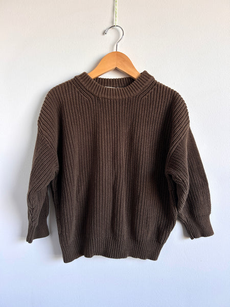 Tiny Trove Knit Brown Sweater • 4-5 years (Large)