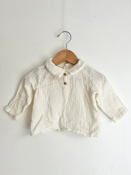 Zara Muslin Collared Shirt • 1-3 months