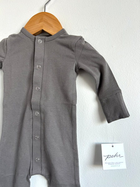 NEW Pehr Grey Button Romper • Newborn